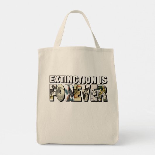 Uitsterven is altijd voorgoed tote bag (Achterkant)