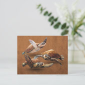 Uitsterven van zee schildpadden bespaart de schild briefkaart (Staand voorkant)