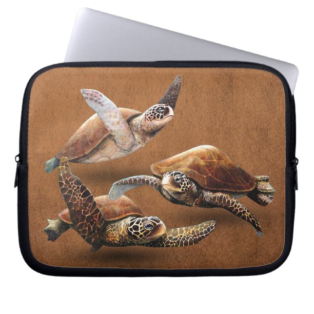 Uitsterven van zee schildpadden bespaart de schild laptop sleeve (Voorkant)