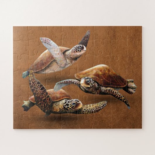 Uitsterven van zee schildpadden bespaart de schild legpuzzel (Horizontaal)