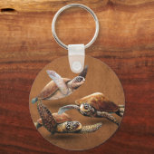 Uitsterven van zee schildpadden bespaart de schild sleutelhanger (Voorkant)
