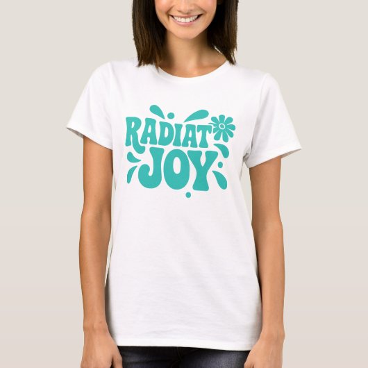 Uitstralen Joy Retro Groovy Lettering T-shirt (Voorkant)