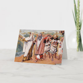 Uittocht uit Egypte. Fine Art Pesach Wenskaart Kaart