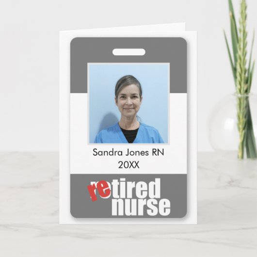 Uittredende verpleegkundige gepersonaliseerde foto kaart (Voorkant)