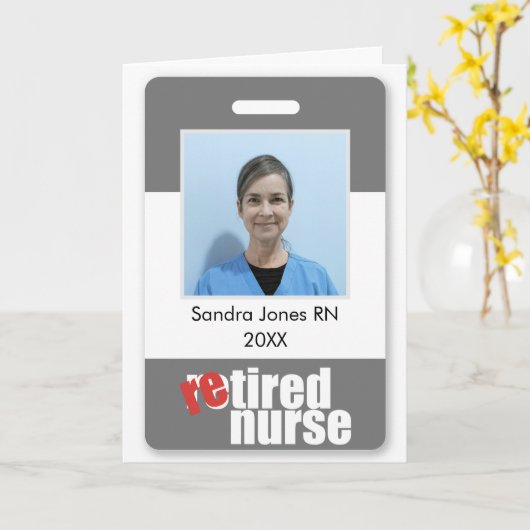 Uittredende verpleegkundige gepersonaliseerde foto kaart (Gele Bloem)
