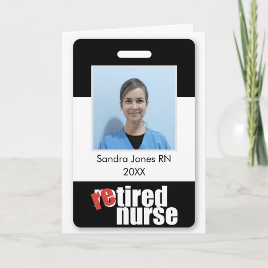 Uittredende verpleegkundige gepersonaliseerde foto kaart (Voorkant)