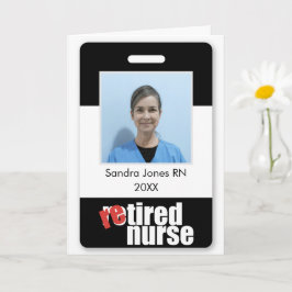 Uittredende verpleegkundige gepersonaliseerde foto kaart