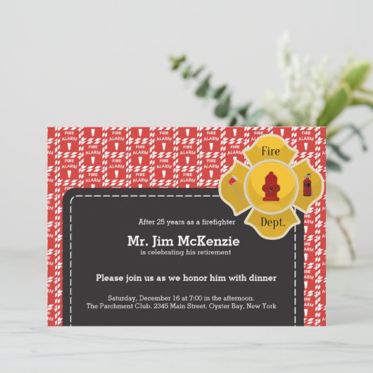 Uittreding brandweerman kaart (Staand voorkant)