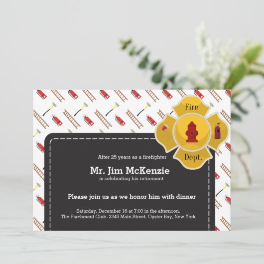 Uittreding brandweerman kaart (Staand voorkant)