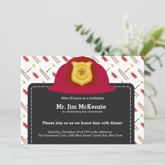 Uittreding brandweerman kaart (Staand voorkant)