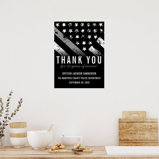 Uittreding van de rectificator Thin Silver Line Poster (Keuken)