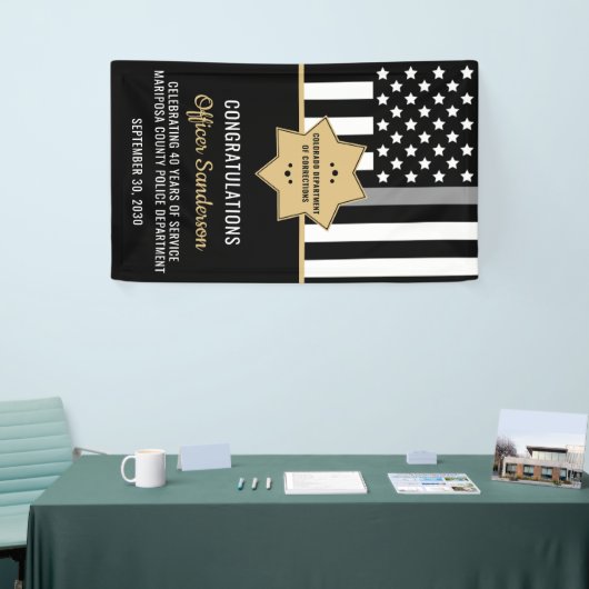 Uittreding van de rectificator Thin Silver Line Spandoek (Beurs)