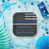 Uittreding van de Thin Blue Line Flag Police Offic Papieren Bordje (Feest)