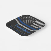 Uittreding van de Thin Blue Line Flag Police Offic Papieren Bordje (Gebogen)