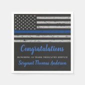 Uittreding van de Thin Blue Line Flag Police Offic Servet (Voorkant)