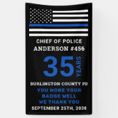 Uittreding van de Thin Blue Line Flag Police Party Spandoek (Verticaal)