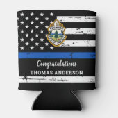 Uittreding van Thin Blue Line Logo Police Officer Blikjeskoeler (Achterkant)