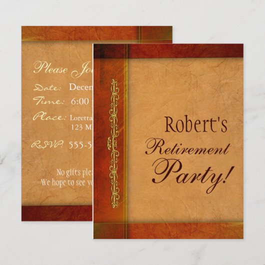 Uittredings- of evenementen kaart (Voorkant / Achterkant)