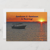 Uittredingsaankondiging Gevist boot op zonsonderga Aankondiging (Voorkant)