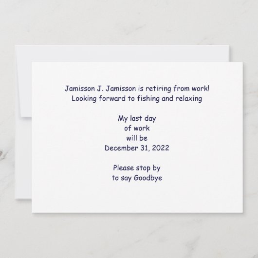 Uittredingsaankondiging Gevist boot op zonsonderga Aankondiging (Achterkant)