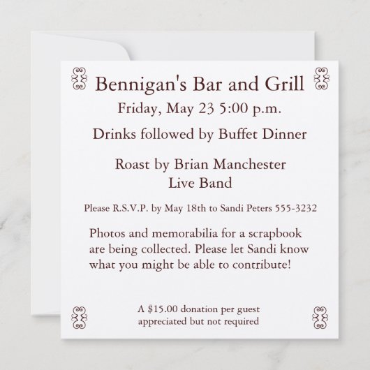 Uittredingsaankondiging Kaart (Achterkant)