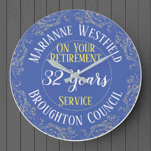 Uittredingsbekroonde jaren met dienstjaren grote klok