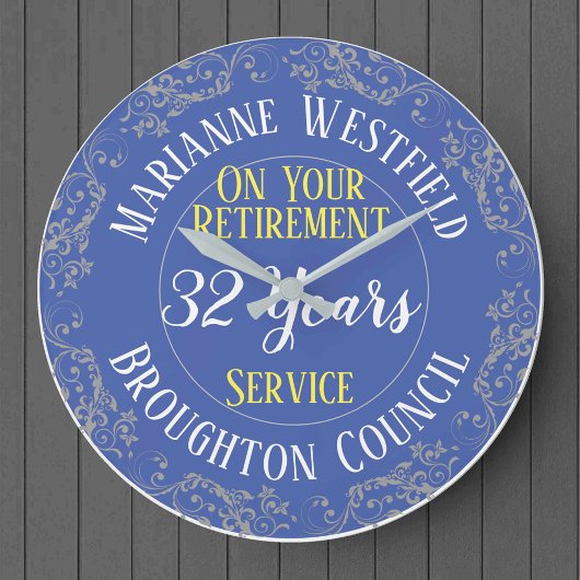Uittredingsbekroonde jaren met dienstjaren grote klok