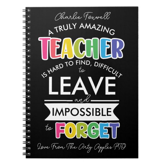 Uittredingscadeau voor geweldige leraar notitieboek (Voorkant)