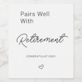 Uittredingsdebetkaart, grappig idee wijn etiket (Enkel label)