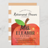 Uittredingsdiner Apple van de leraar uitnodigt Kaart (Voorkant / Achterkant)