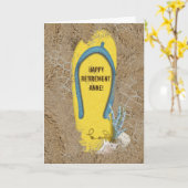 Uittredingsflip-flop in zand kaart (Gele Bloem)