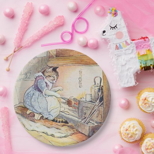 Uittredingsgroep kat kookgerei papieren bordje (Feest)