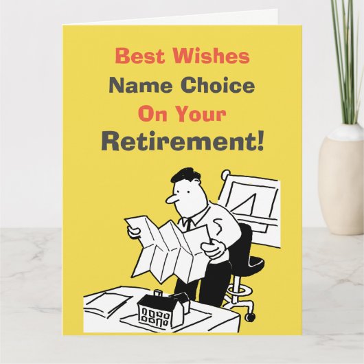 Uittredingskaart voor architect of stadsplanner kaart (Voorkant)