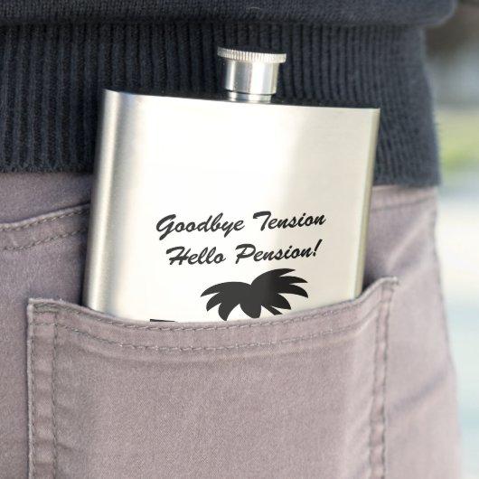 Uittredingskolf Afscheid hallo pensioen Heupfles (Voorbeeld)