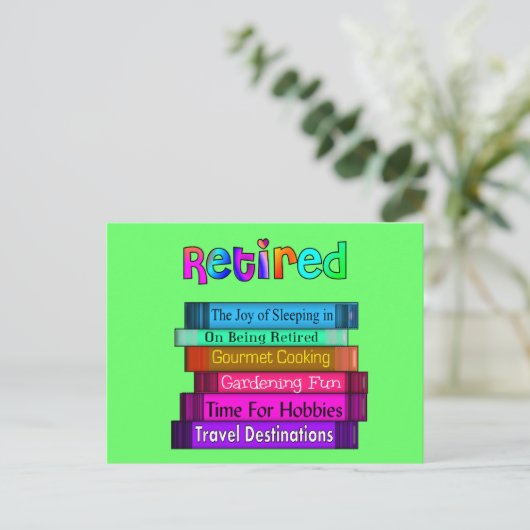 Uittredingskortingen Unieke stapel boekenontwerp Briefkaart (Staand voorkant)