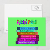 Uittredingskortingen Unieke stapel boekenontwerp Briefkaart (Voorkant / Achterkant)