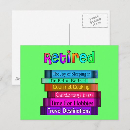 Uittredingskortingen Unieke stapel boekenontwerp Briefkaart (Voorkant / Achterkant)