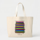 Uittredingskortingen Unieke stapel boekenontwerp Grote Tote Bag (Voorkant)