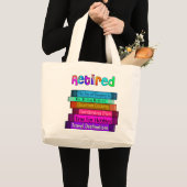 Uittredingskortingen Unieke stapel boekenontwerp Grote Tote Bag (Voorkant (product))