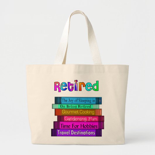 Uittredingskortingen Unieke stapel boekenontwerp Grote Tote Bag (Voorkant)