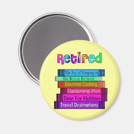 Uittredingskortingen Unieke stapel boekenontwerp Magneet (Voorkant / Achterkant)