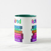 Uittredingskortingen Unieke stapel boekenontwerp Mok (Midden)