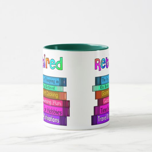 Uittredingskortingen Unieke stapel boekenontwerp Mok (Midden)