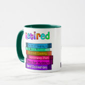 Uittredingskortingen Unieke stapel boekenontwerp Mok (Voorkant links)