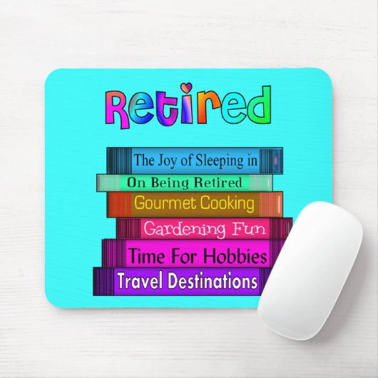 Uittredingskortingen Unieke stapel boekenontwerp Muismat (Met muis)