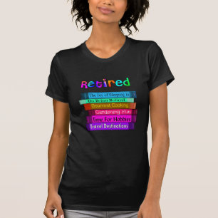 Uittredingskortingen Unieke stapel boekenontwerp T-shirt