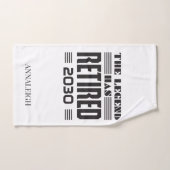 Uittredingslegger op persoonlijke titel in het kad handdoek (Handdoek)