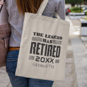 Uittredingslegger op persoonlijke titel in het kad tote bag
