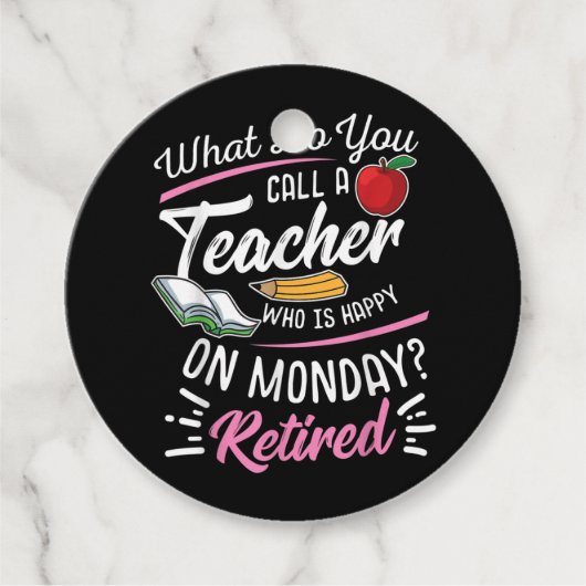 Uittredingsleraar Gepensioneerd leraar Leraar Fijn Bedankjes Labels (Voorkant)