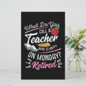 Uittredingsleraar Gepensioneerd leraar Leraar Fijn Briefpapier (Staand voorkant)